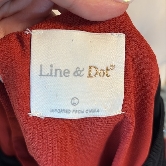 Line & Dot color block muni dress embellished beaded accent statement sleeves M - Picture 13 of 17